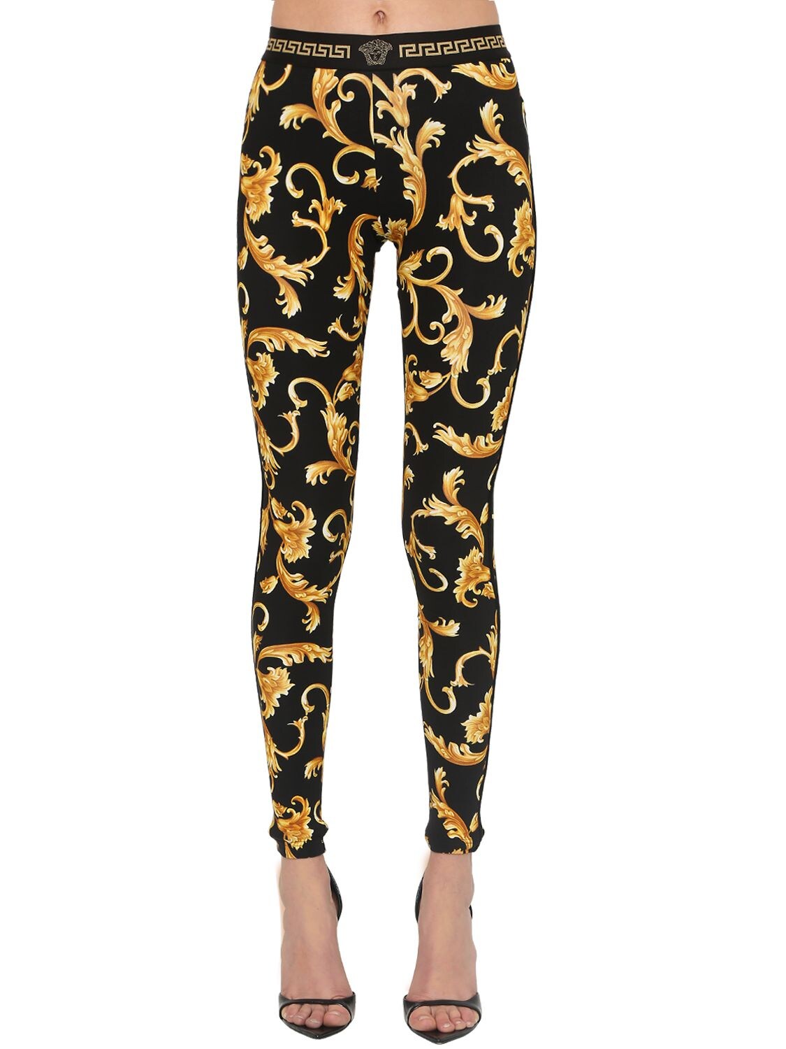 VERSACE PRINTED STRETCH JERSEY LEGGINGS,70I0FW001-QTCZMKQ1