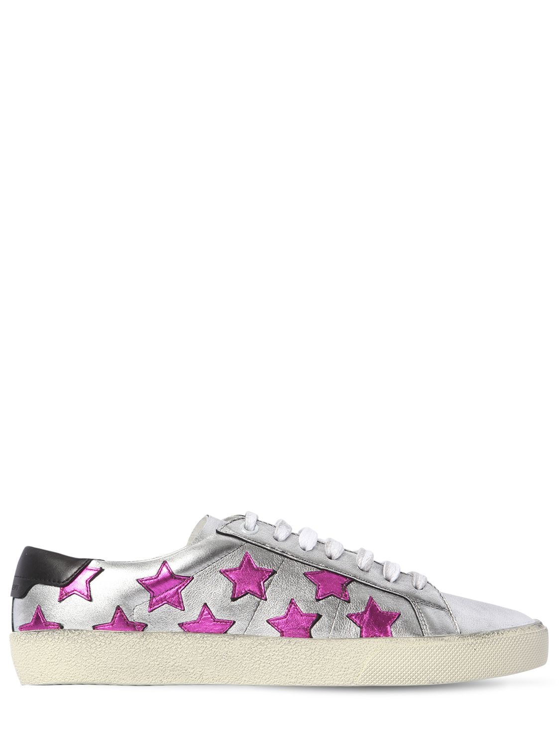silver sneakers with stars