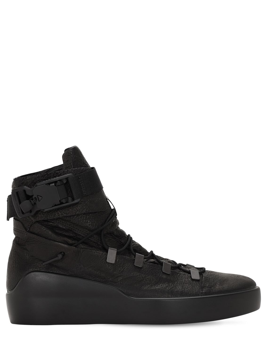 The Last Conspiracy Leather High Top Sneakers In Black