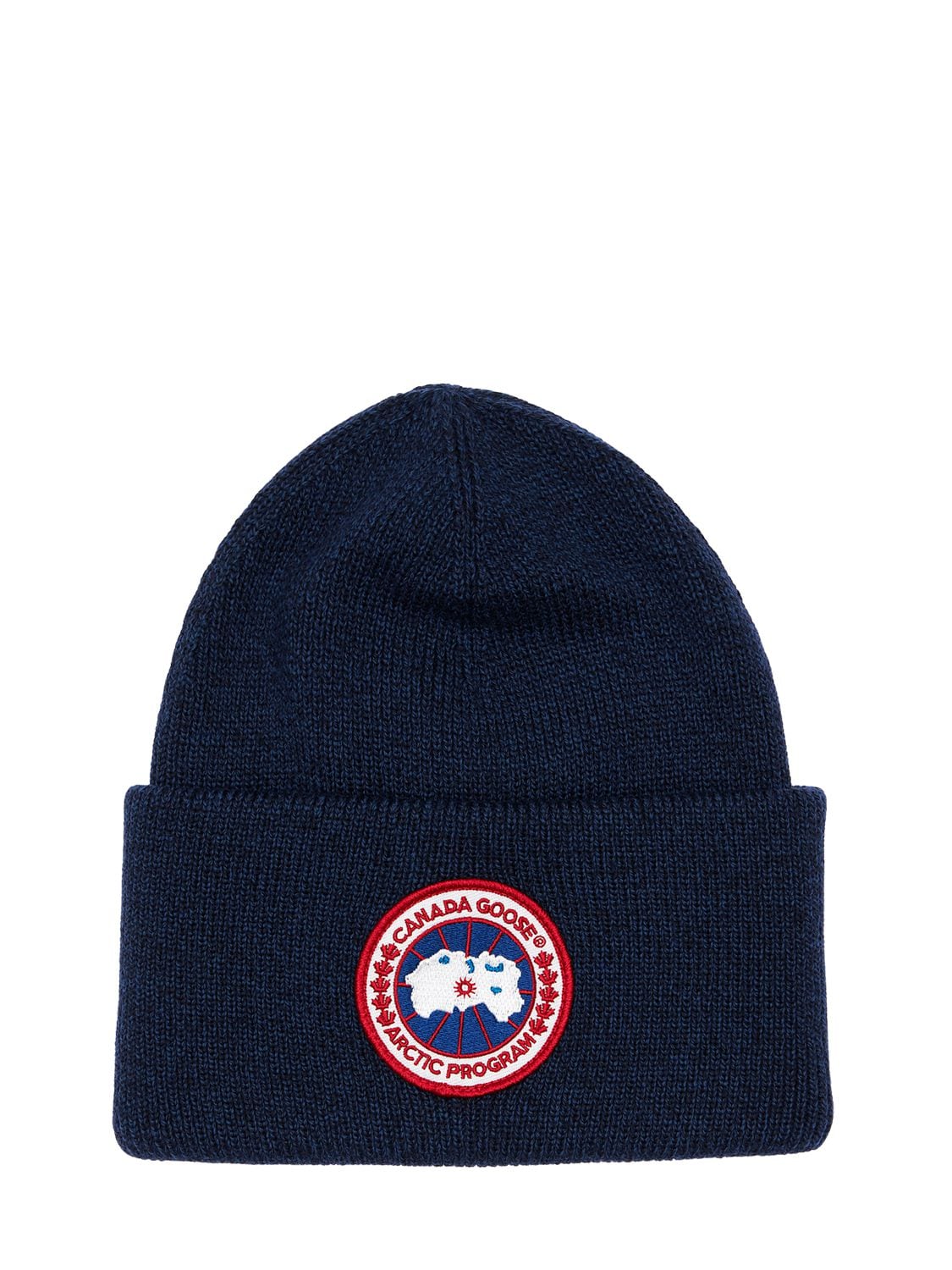 Canada Goose Arctic Disc Toque Wool Knit Beanie Hat In Navy