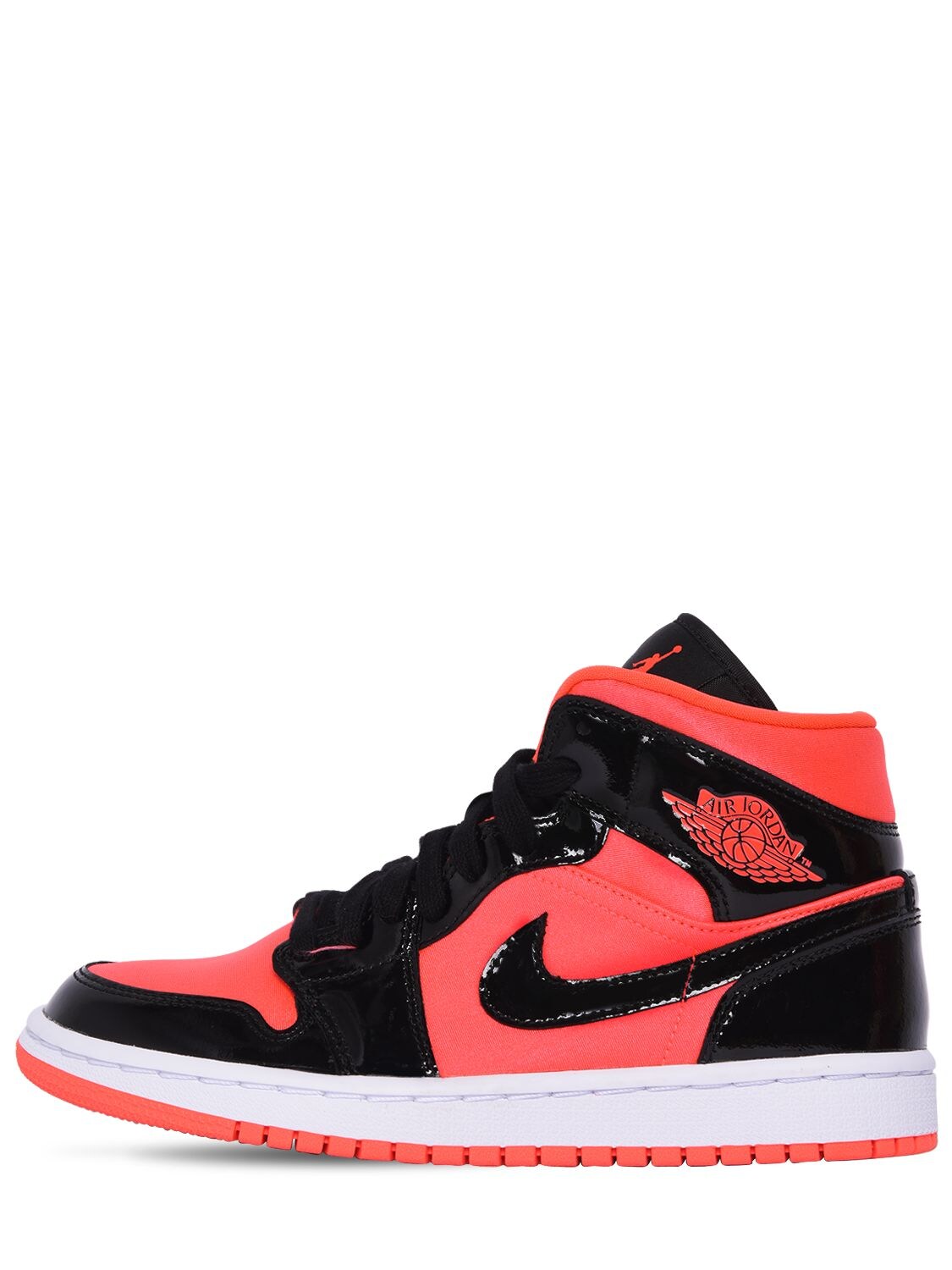 Nike Wmns Air Jordan 1 Mid Sneakers In Bright Crimson