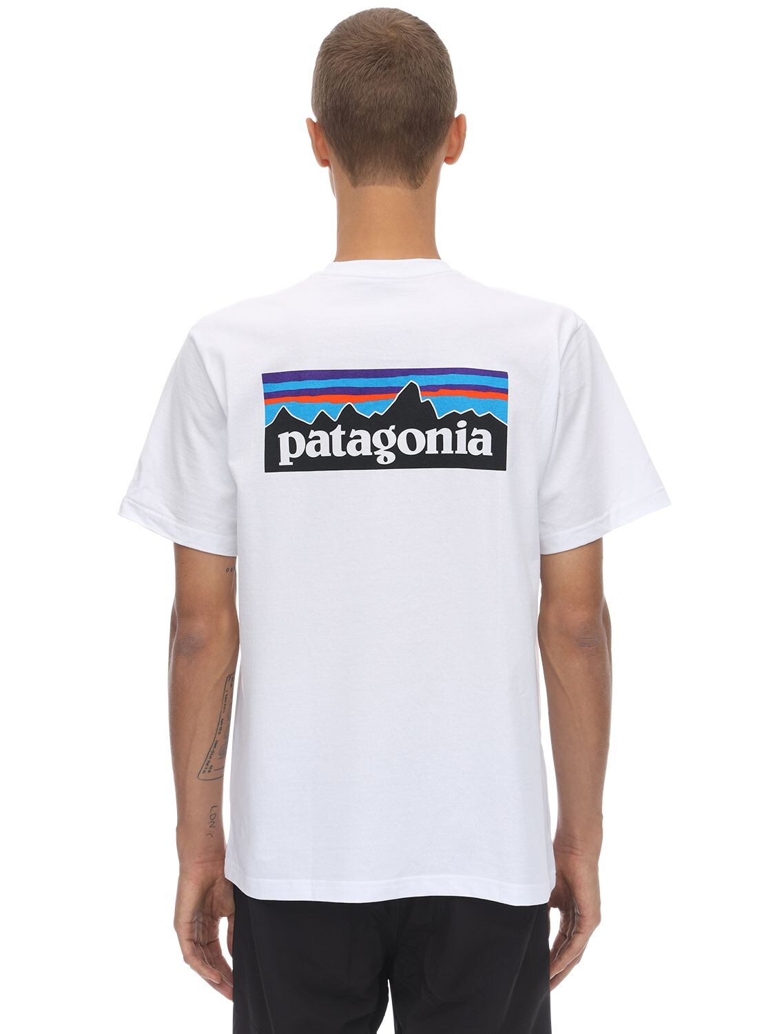 Patagonia P-6 Logo Printed Pocket Jersey T-shirt In Weiss