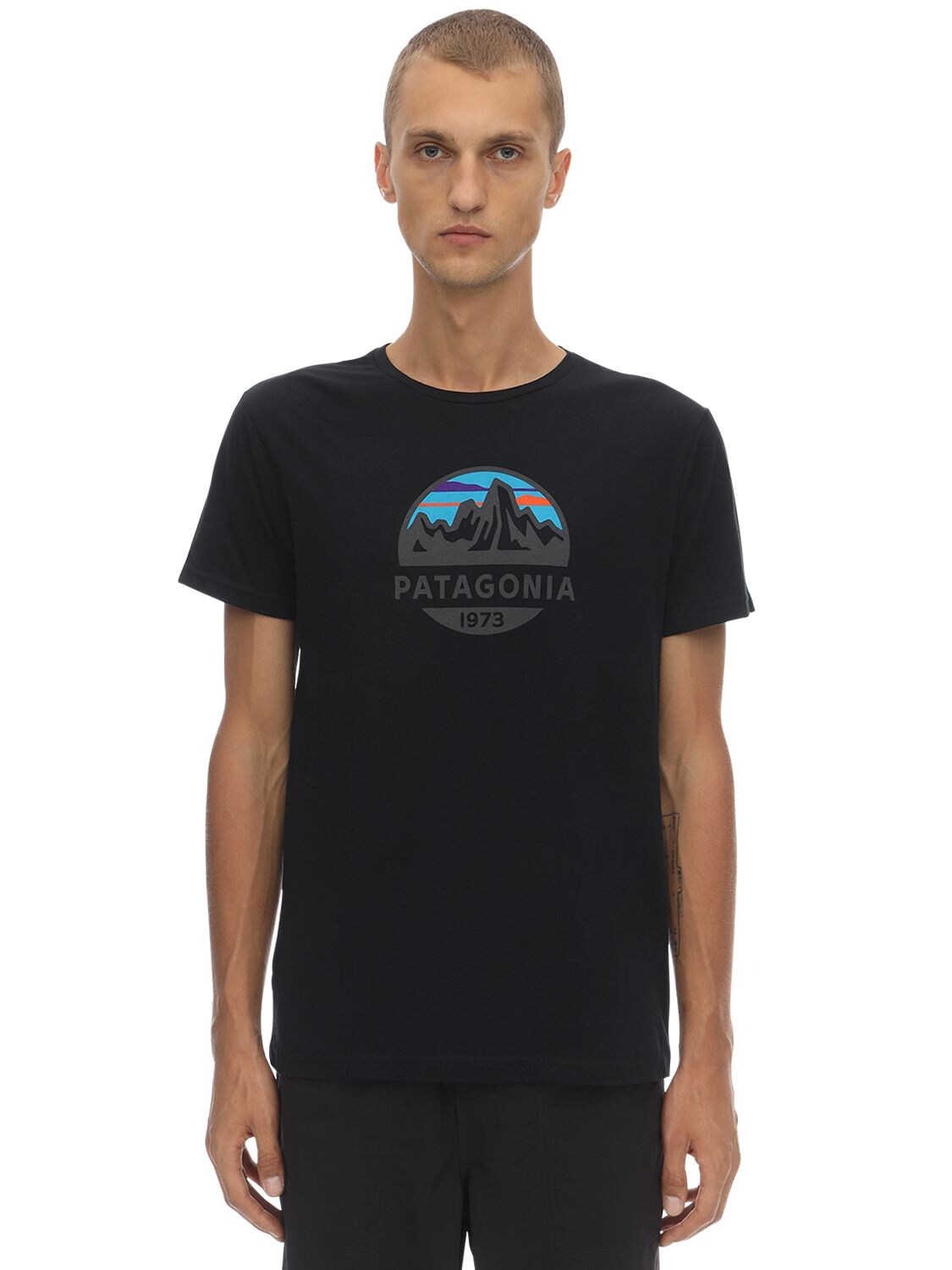 Patagonia Fitz Roy Scope Organic Cotton T-shirt In Schwarz