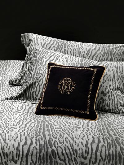 Shop Roberto Cavalli Venezia Cotton & Silk Cushion In Black