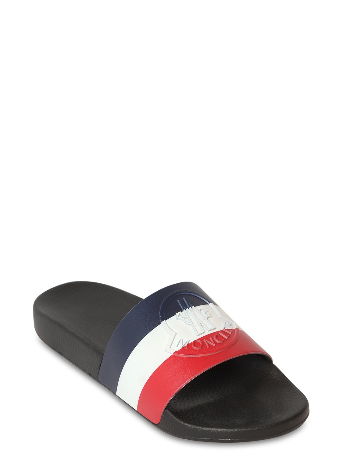 Moncler Basile Rubber Slides Sandals In Black