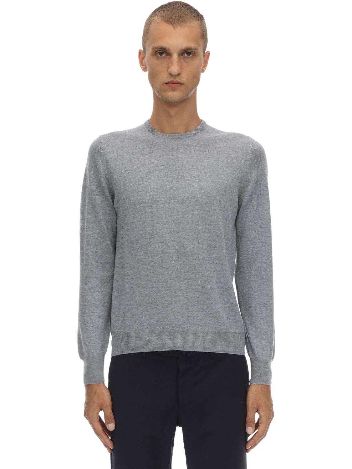 Tagliatore Wool Knit Sweater In Grey