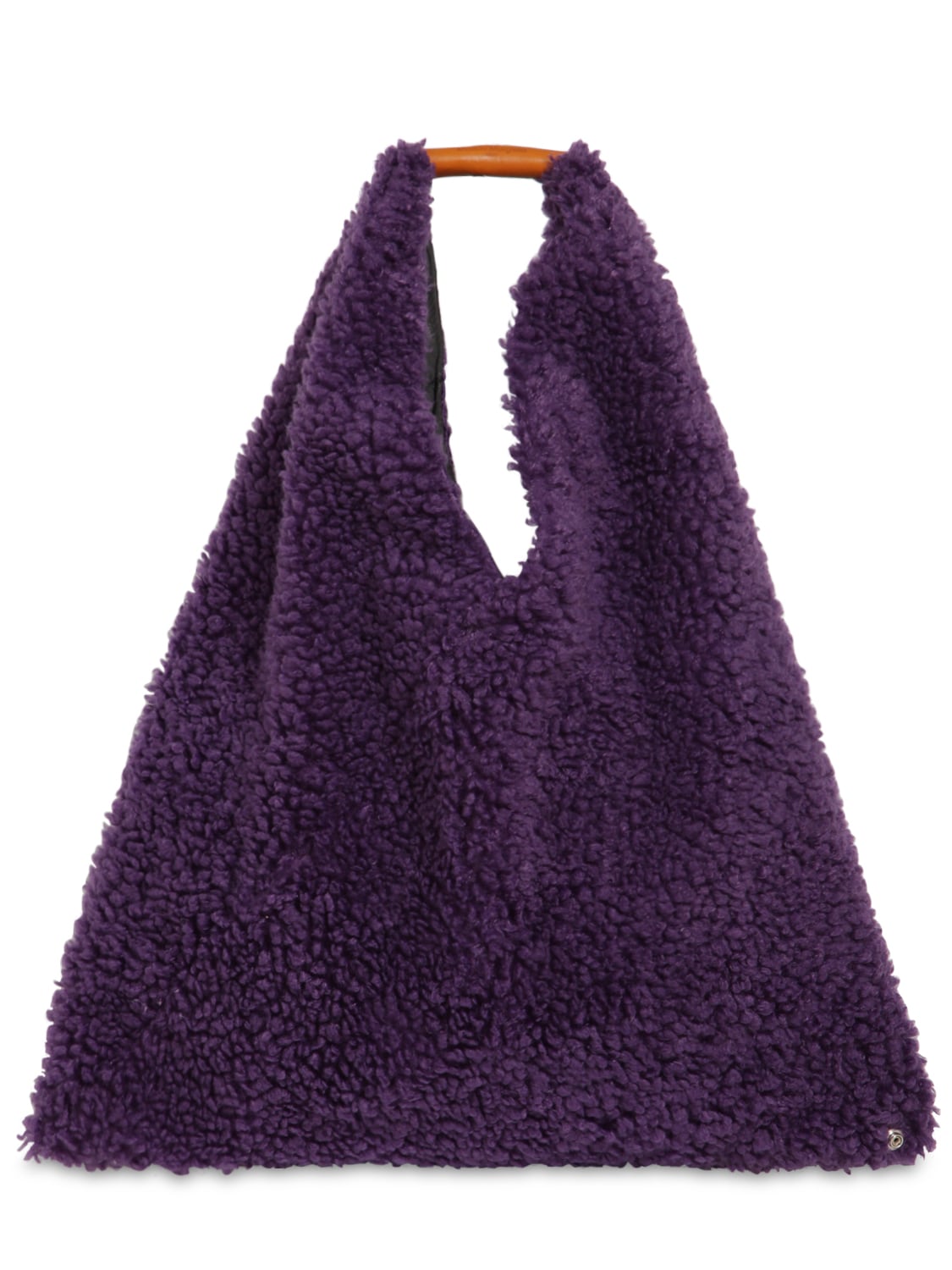 Mm6 Maison Margiela Japanese Medium Faux Fur Bag In Purple