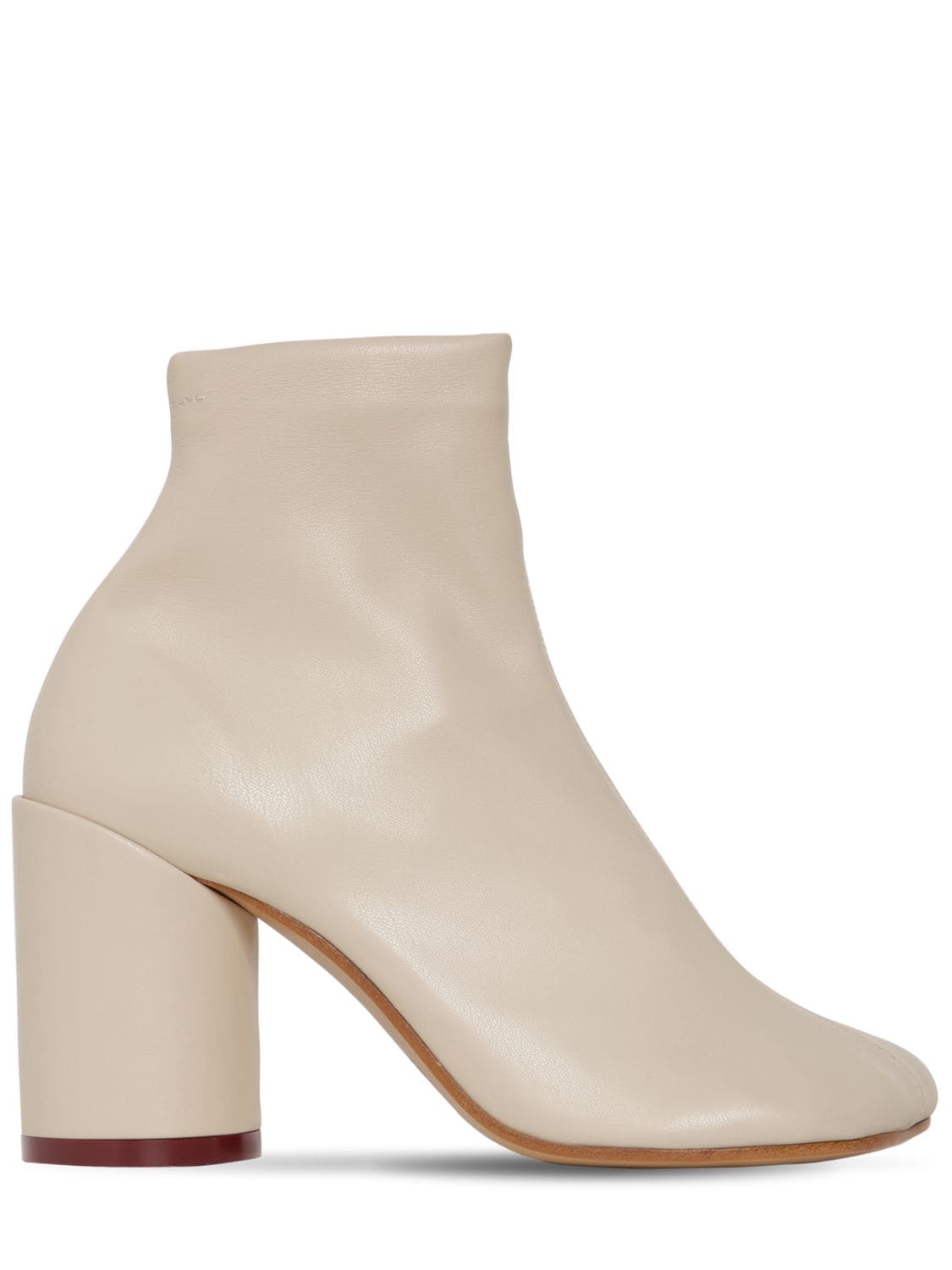 Mm6 Maison Margiela 90mm Stretch Faux Leather Boots In Natural