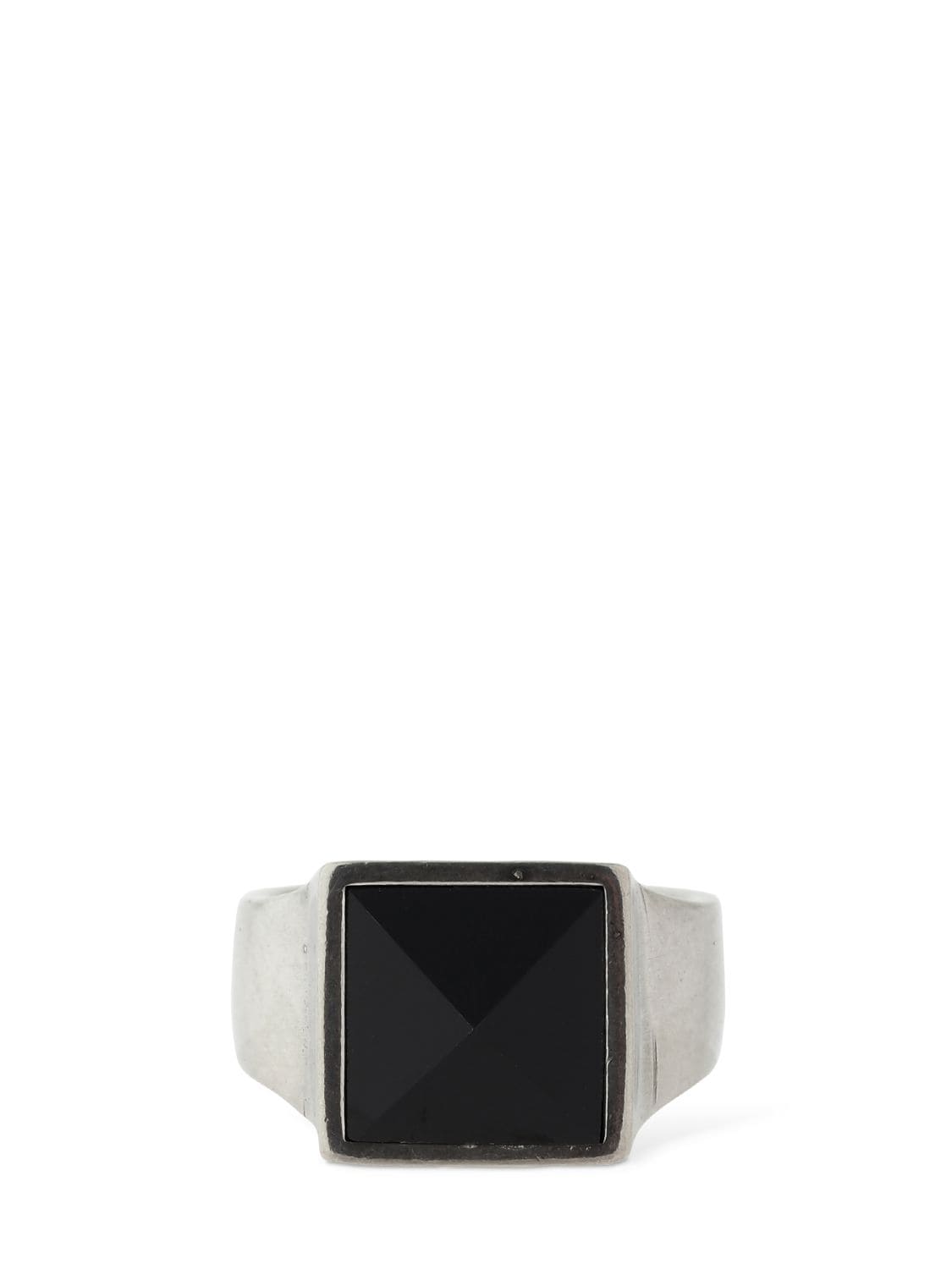 Isabel Marant Golden Mother Pyramid Ring In Black,silver