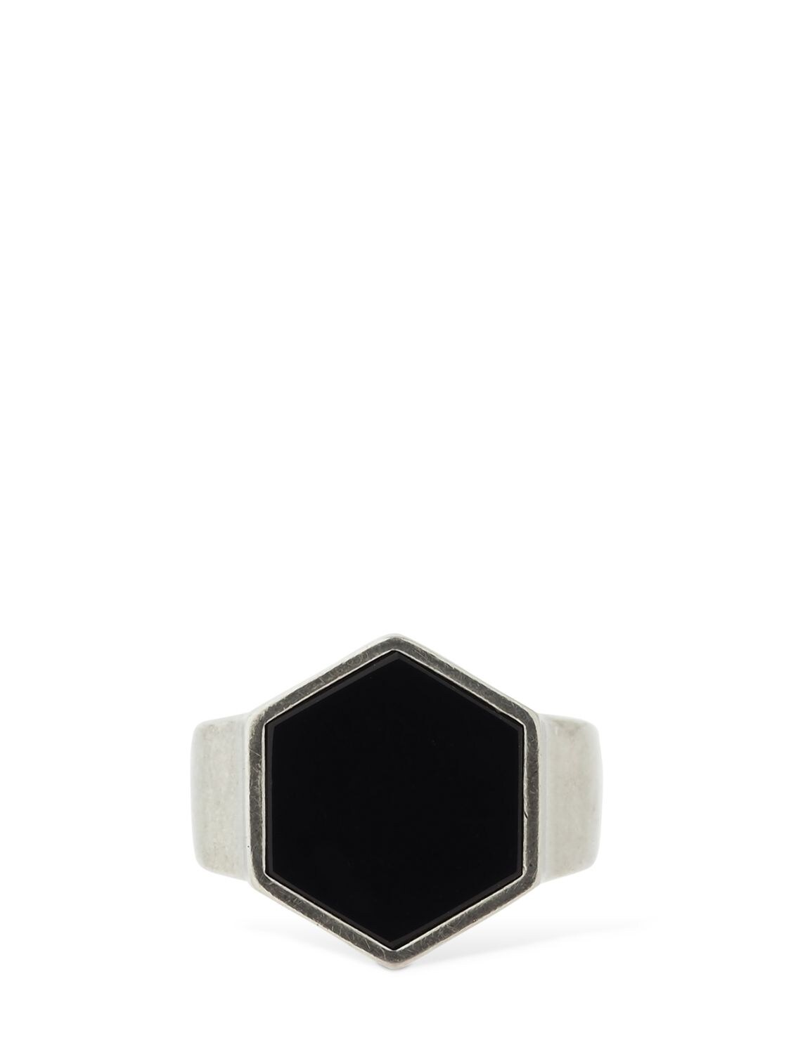 Isabel Marant Golden Mother Hexagonal Ring In Black