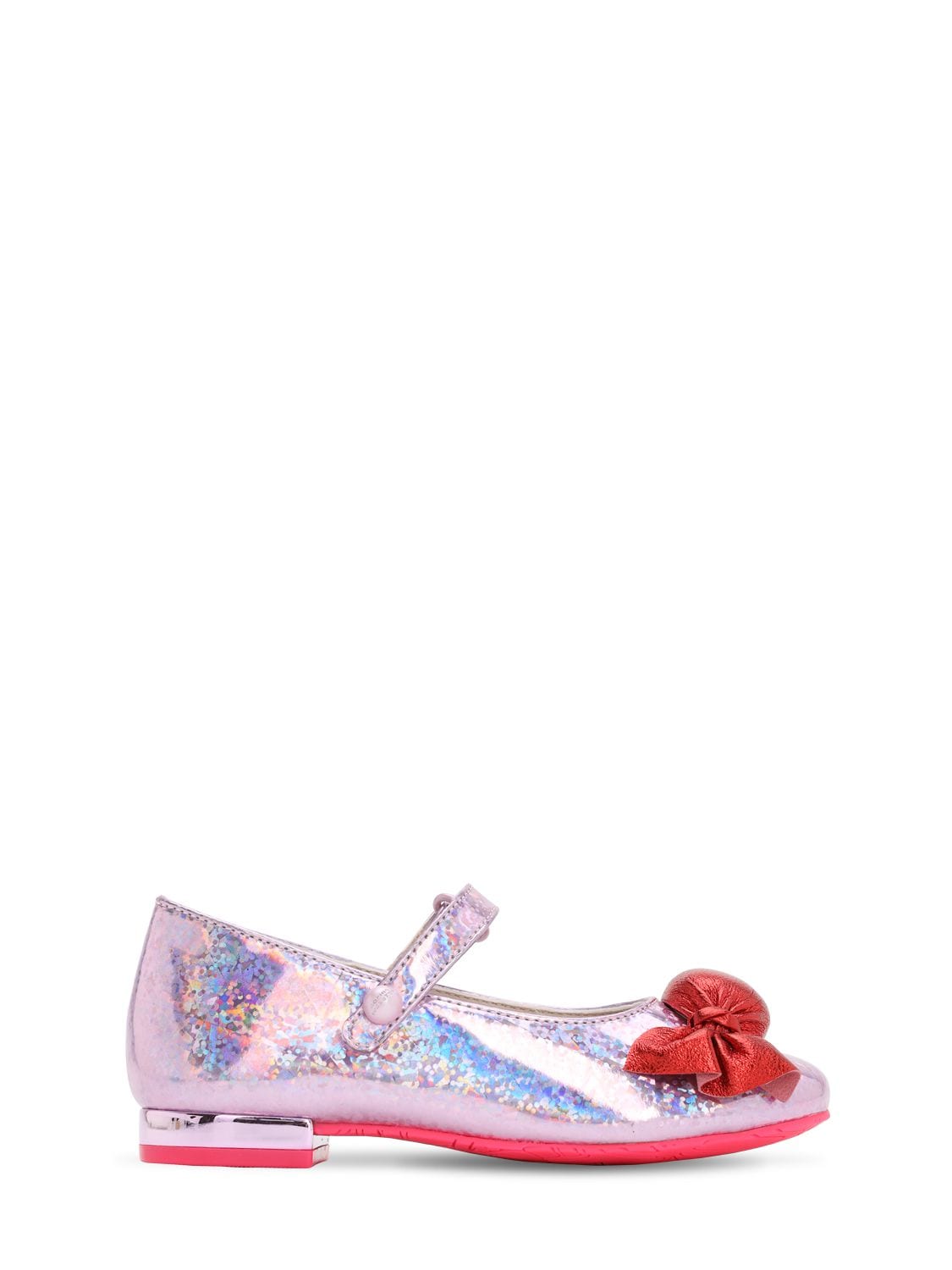 Sophia Webster Kids' Bonbon Glittered Leather Mary-jane Shoes In Purple ...