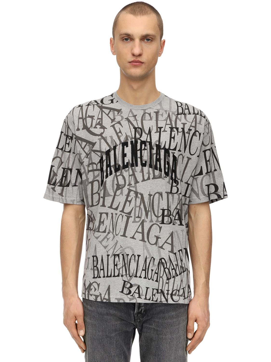 BALENCIAGA “CHINATOWN”印图纯棉平纹针织T恤,70I18H028-MTMWMA2