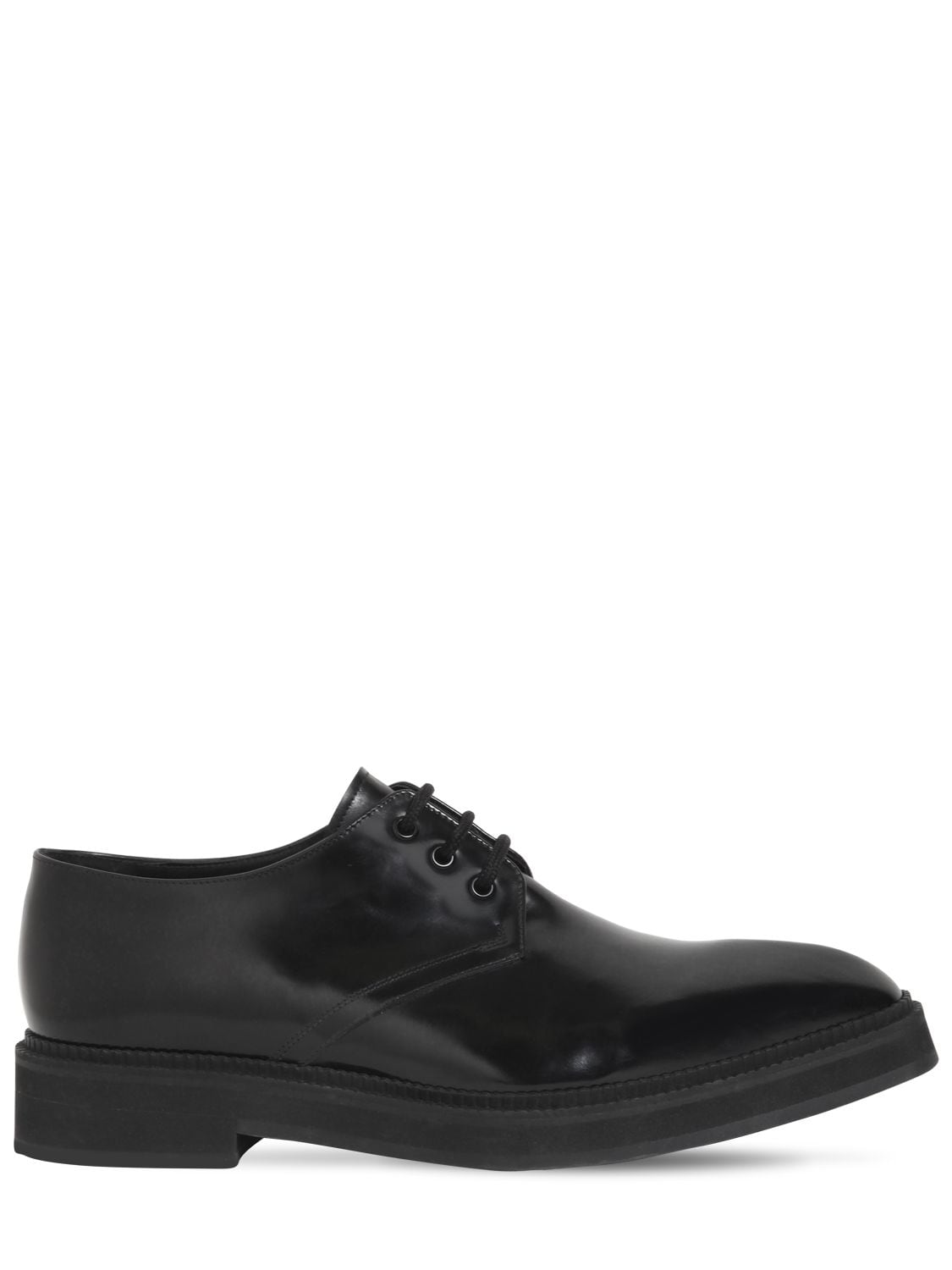 Alexander Mcqueen Leather Lace-up Derby Shoes In Black