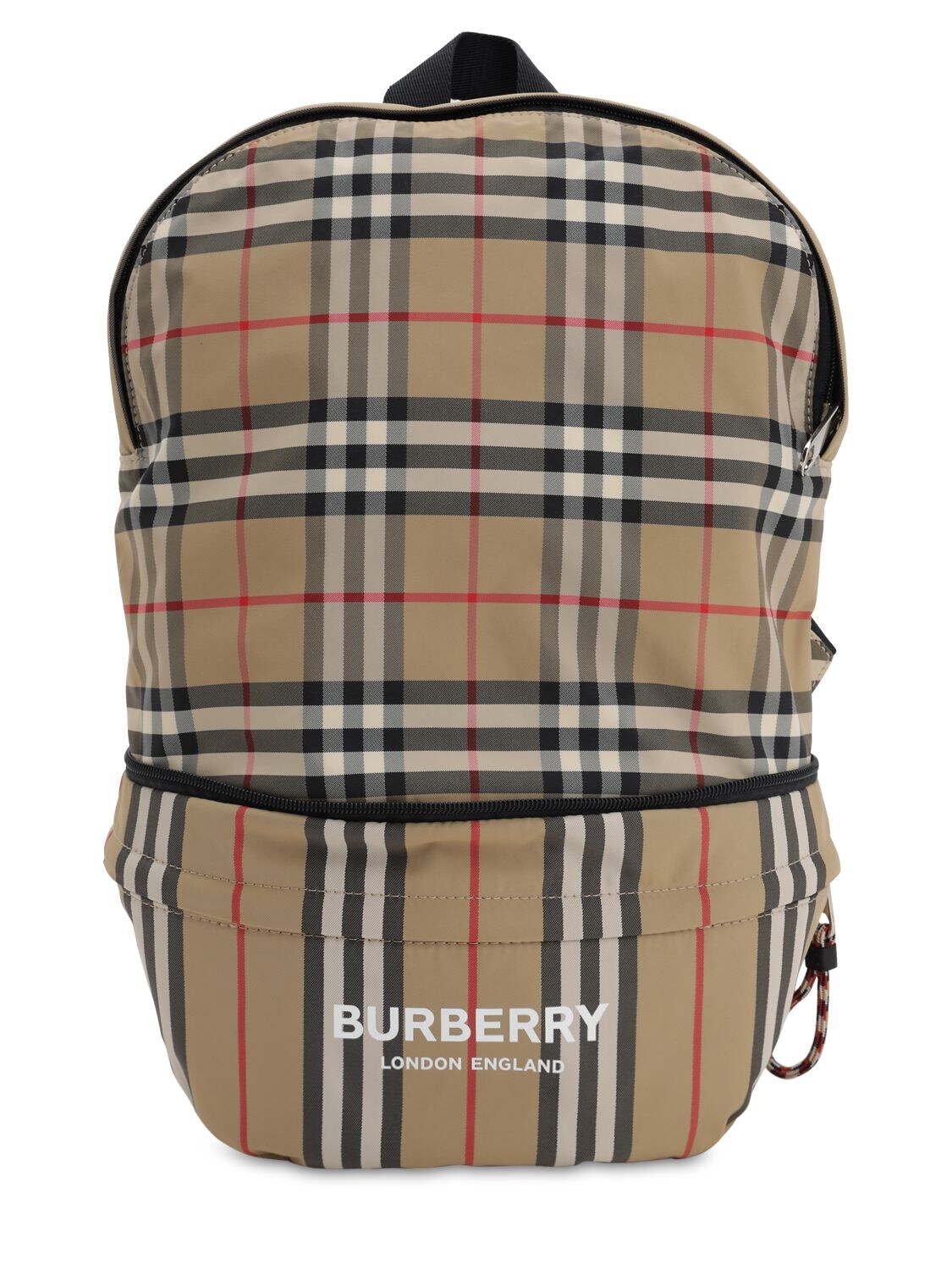 Burberry Kids' Check Print Nylon Backpack In Beige