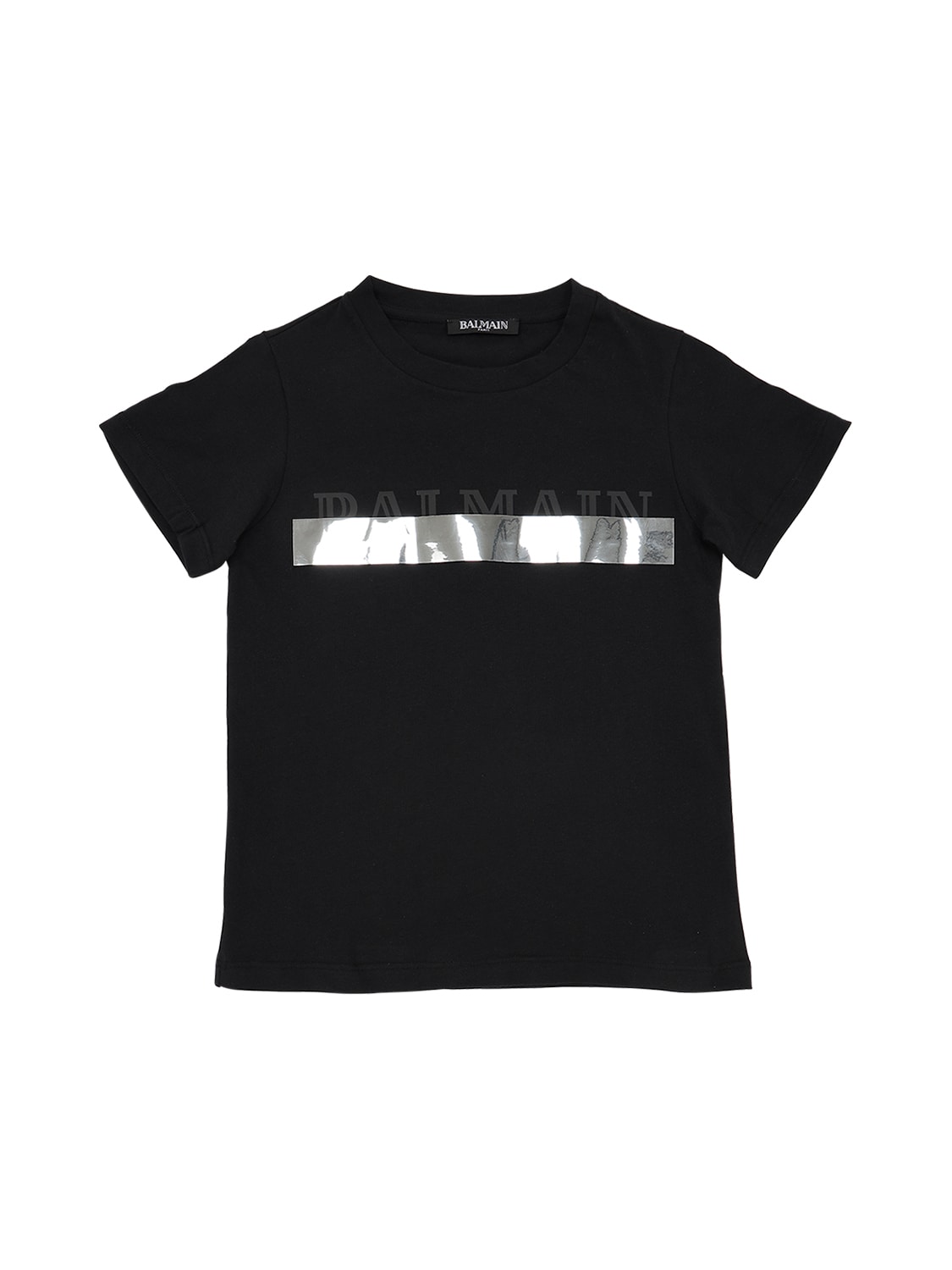 Balmain Kids' Logo Print Cotton Jersey T-shirt In Black