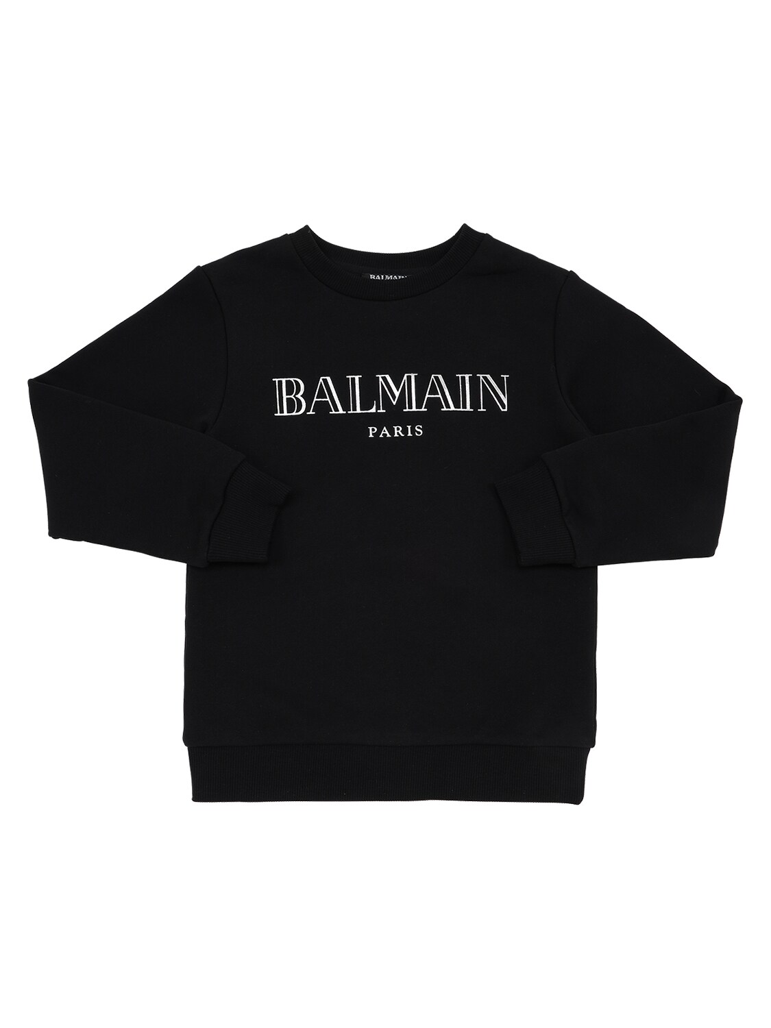 Balmain Kids' Logo Print Cotton Sweatshirt In Black