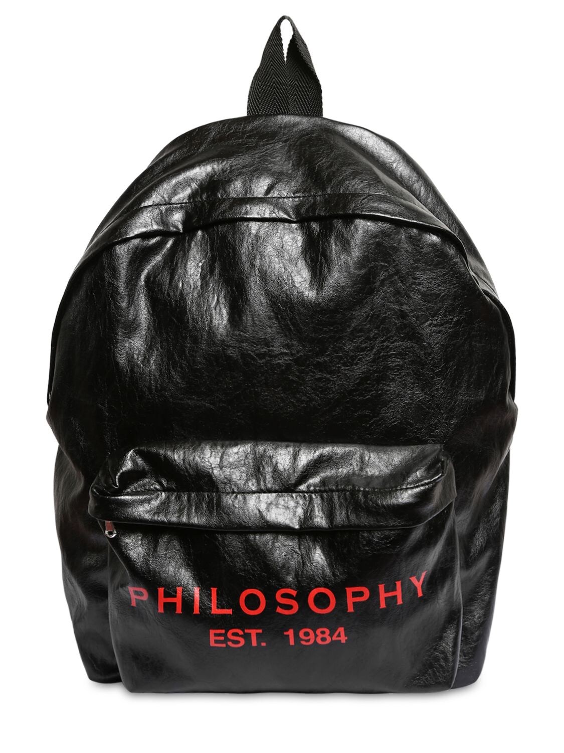 Philosophy Di Lorenzo Serafini Kids' Logo Print Faux Leather Backpack In Black