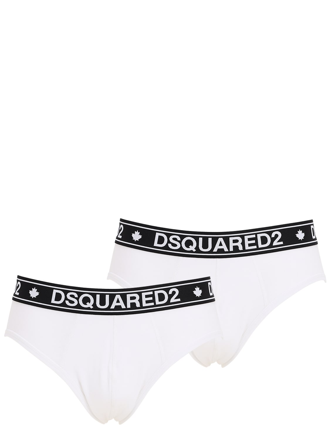 Dsquared2 Underwear Pack Of 2 Logo Cotton Jersey Briefs In White