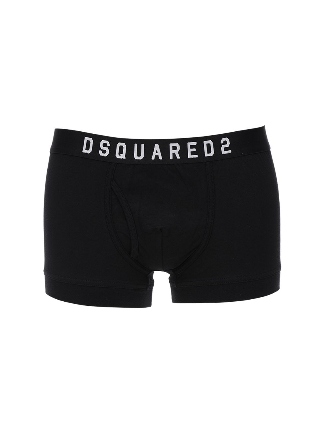 Dsquared2 Underwear Logo Cotton Jersey Boxer Briefs In Black