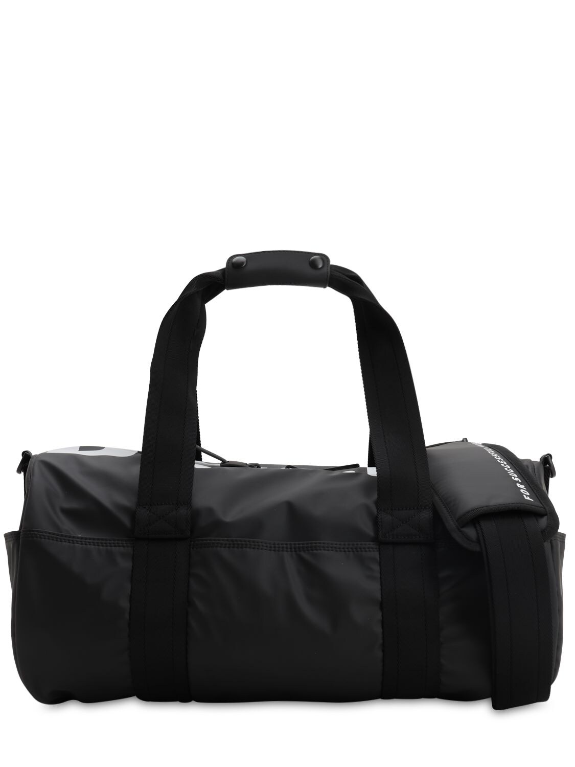 Diesel Logo Tech Duffle Bag In Black