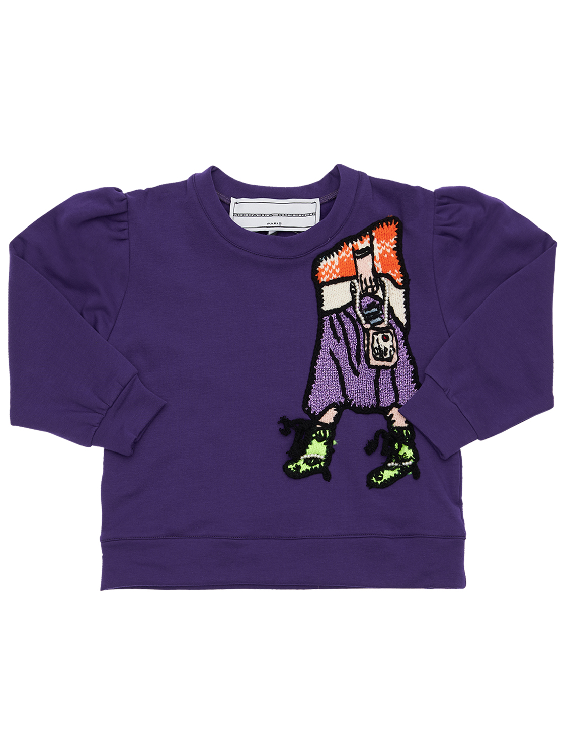 Sweatshirt Aus Baumwolle Mit Strickpatch
