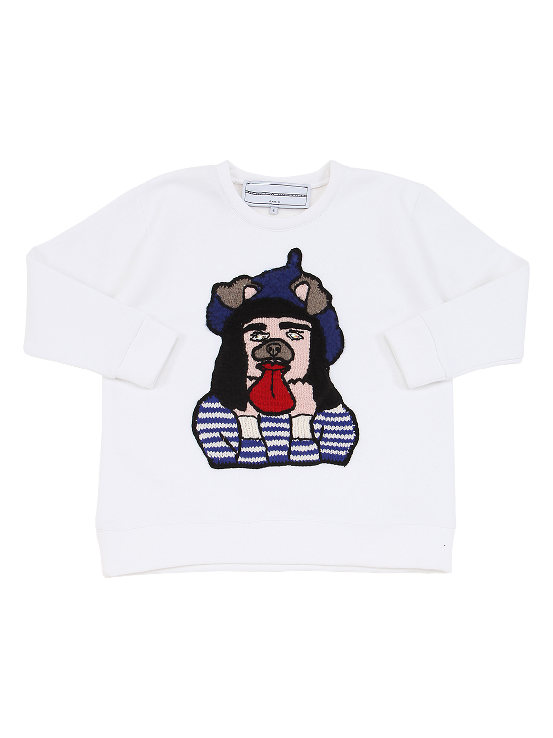 Sweatshirt Aus Baumwolle Mit Strickpatch