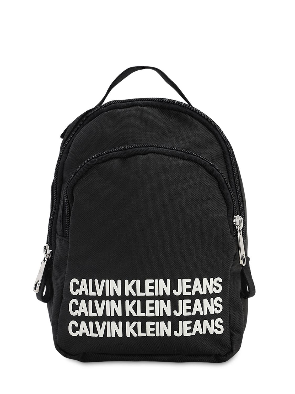 Calvin Klein Jeans Est.1978 Kids' Logo Print Nylon Backpack In Black
