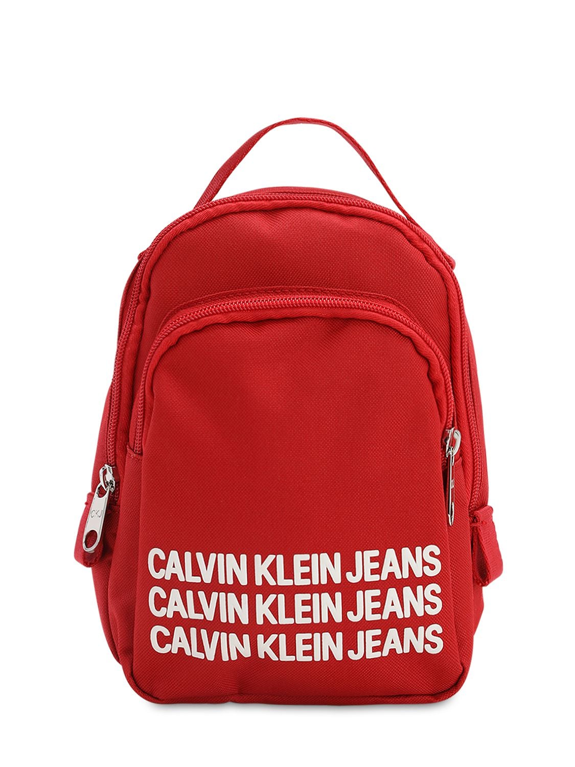 Calvin Klein Jeans Est.1978 Kids' Logo Print Nylon Backpack In Red