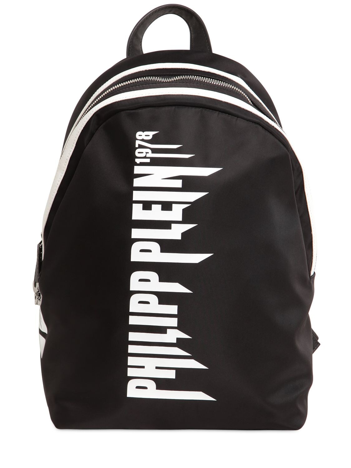Philipp Plein Junior Kids' Logo Printed Nylon Backpack In Black