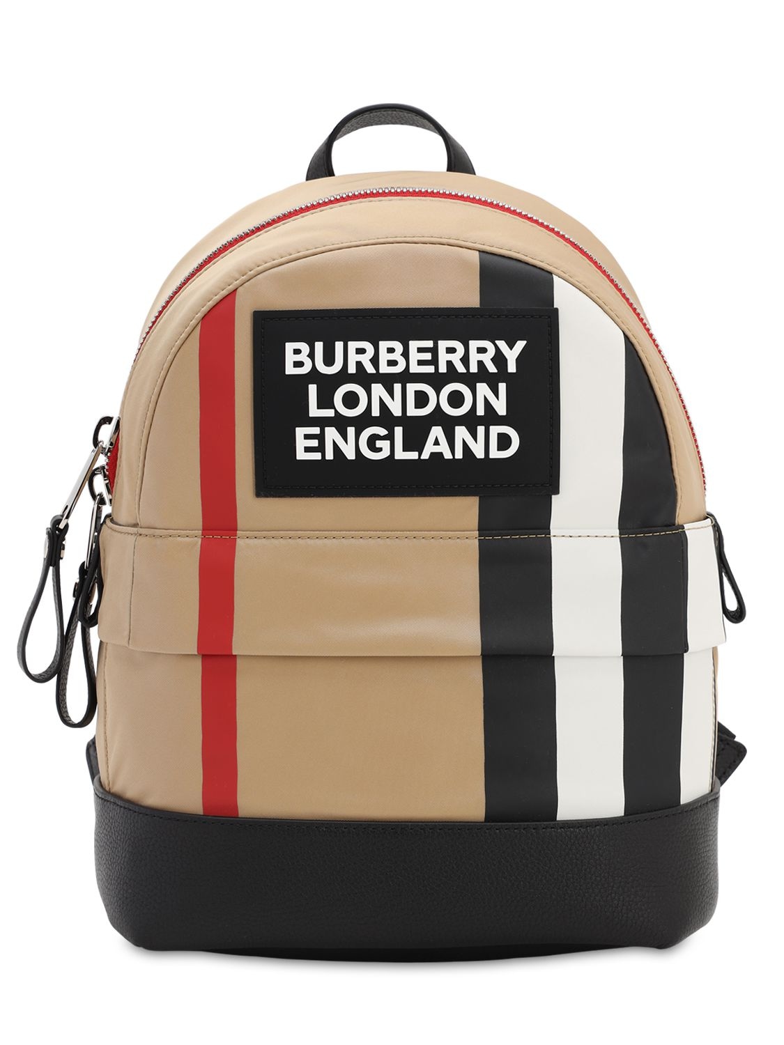 Burberry Kids' Signature Stripes Nylon Backpack In Beige