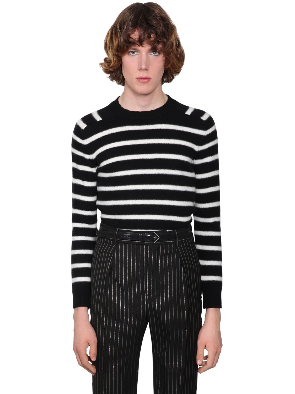 SAINT LAURENT STRIPED VIRGIN WOOL jumper,70I25Z044-MTA5NQ2