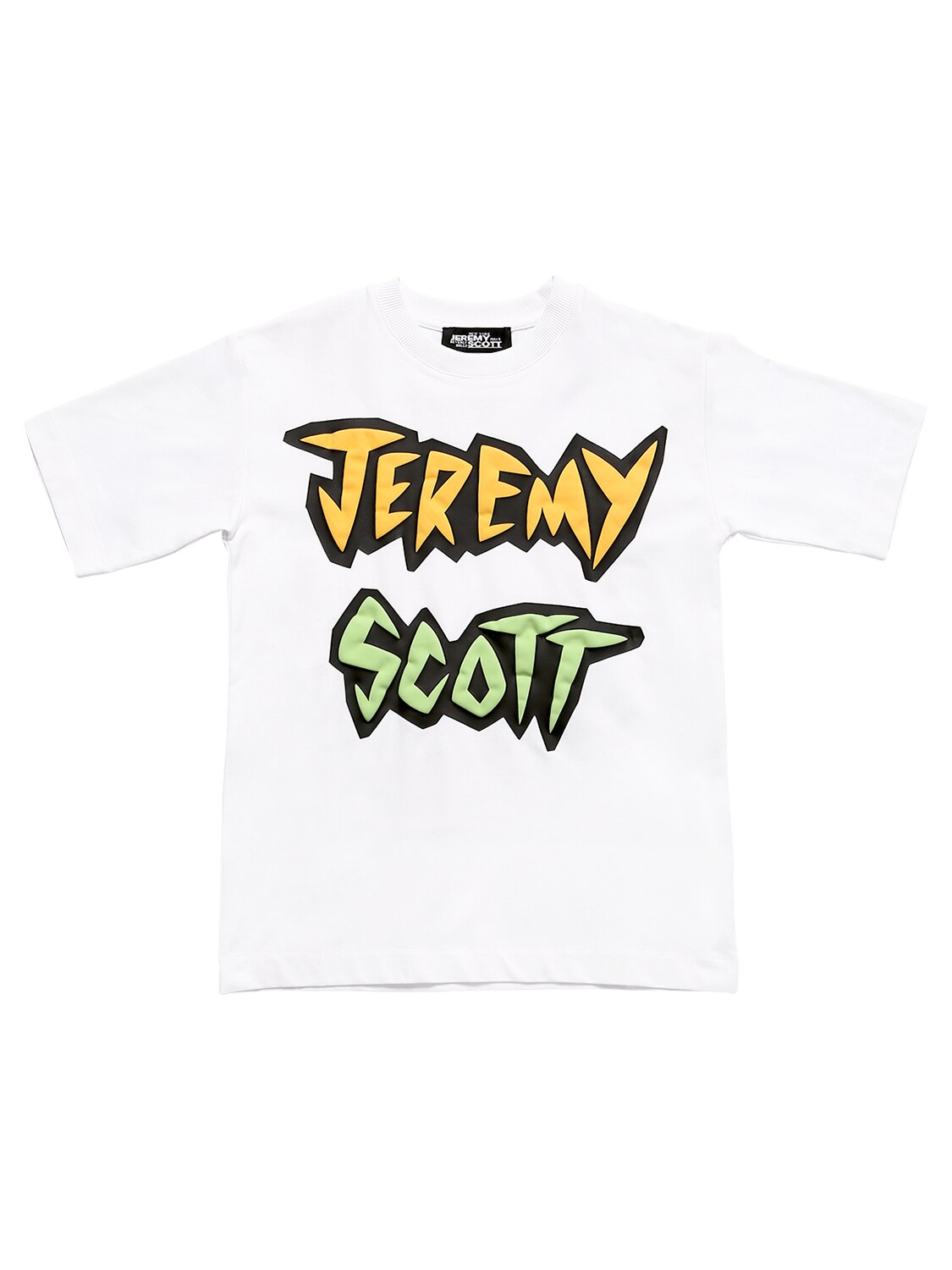 Jeremy Scott Kids' Logo Print Cotton Jersey T-shirt In White
