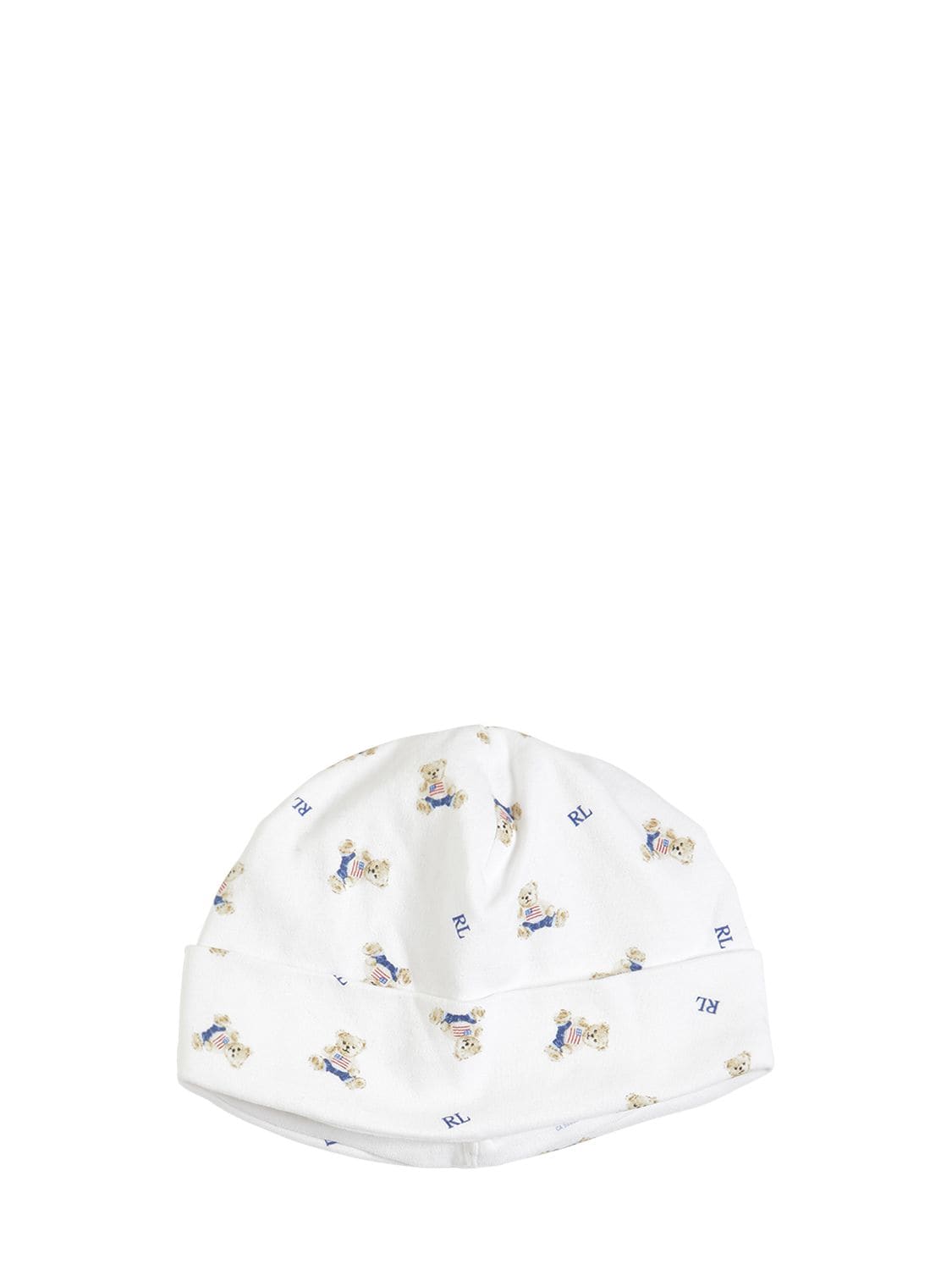 Ralph Lauren All Over Print Doubled Cotton Jersey Hat In White