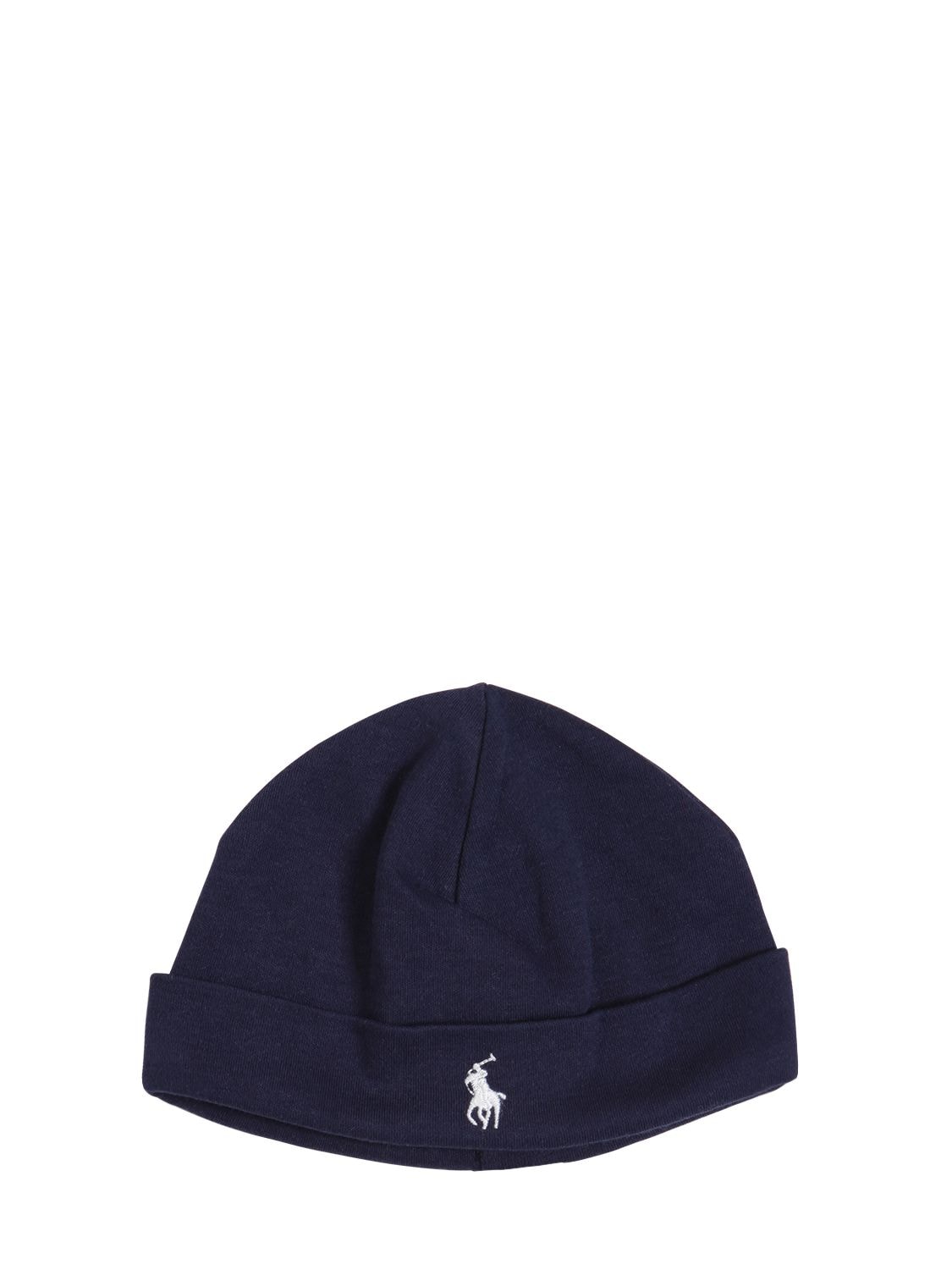 Polo Ralph Lauren Logo Doubled Cotton Jersey Hat In Navy