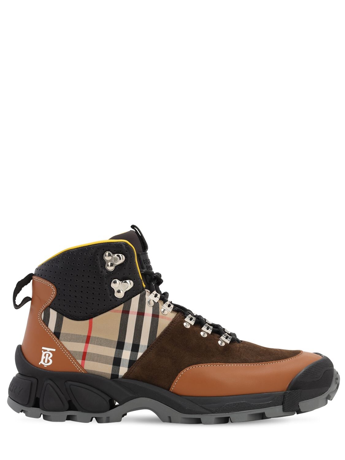 BURBERRY CHECK TOR M LEATHER HIGH TOP trainers,70I3EK007-QTEZNJM1