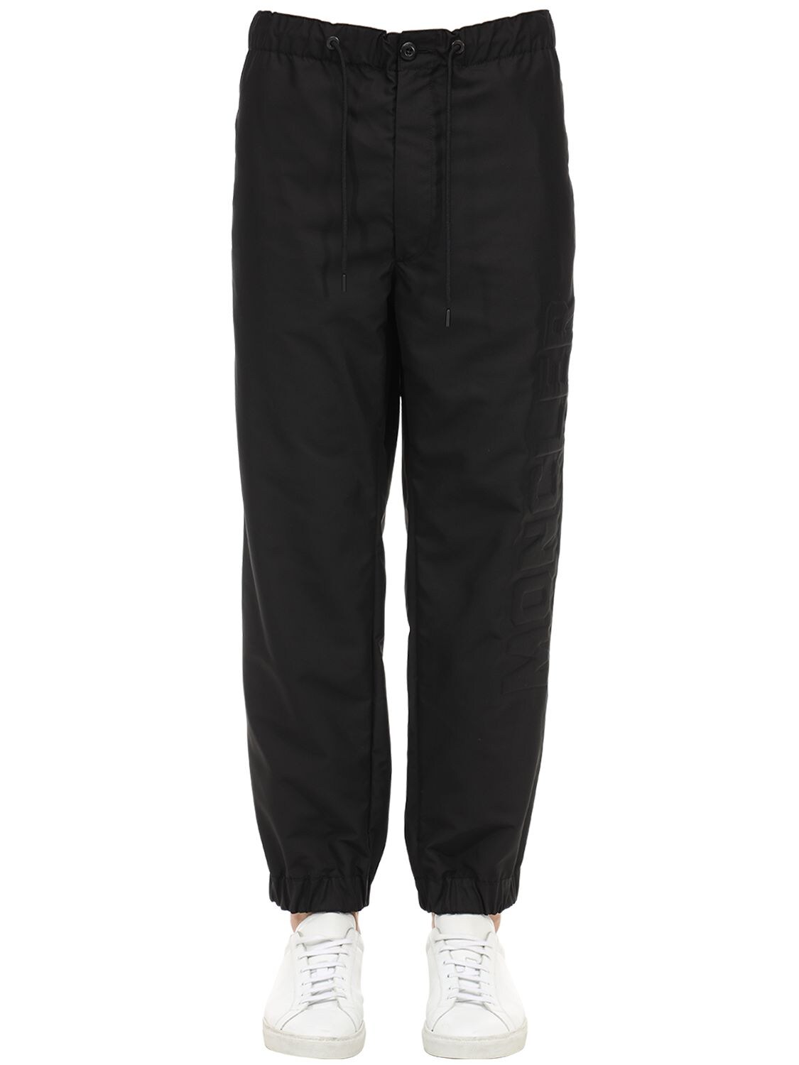 Moncler Tapered Shell Trousers In Black