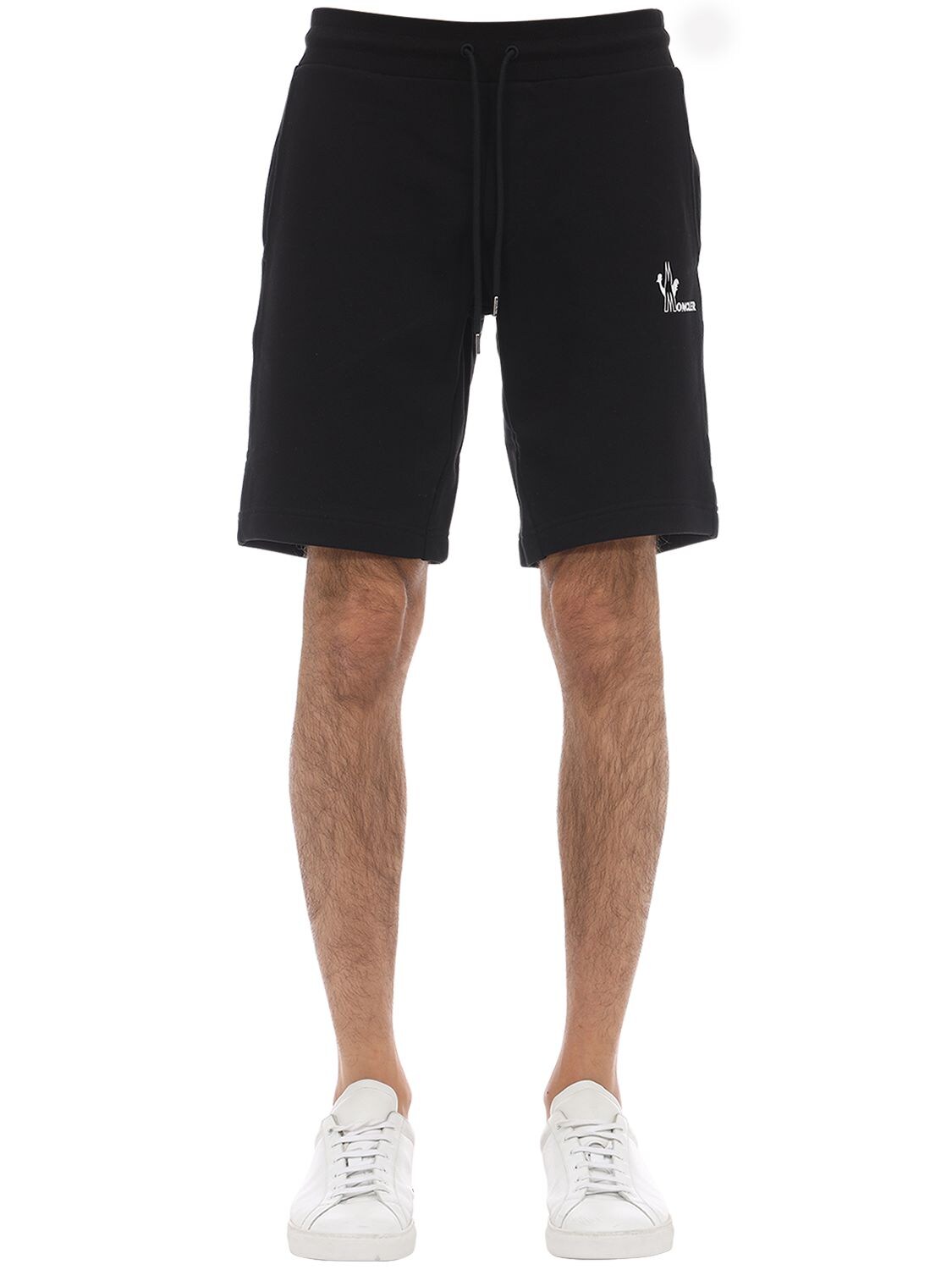 Moncler Cotton Sweat Shorts In Black