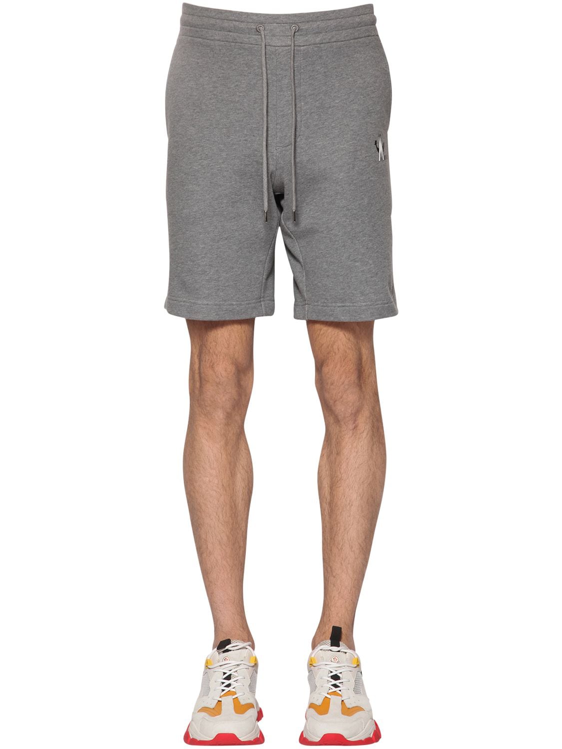 Moncler Cotton Sweat Shorts In Grey