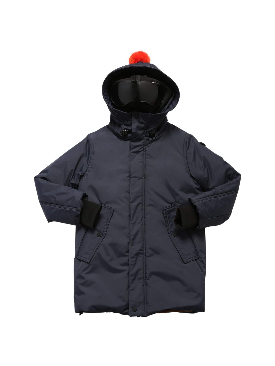 Ai Riders On The Storm Kids' Water Resistant Nylon Down Coat In Navy
