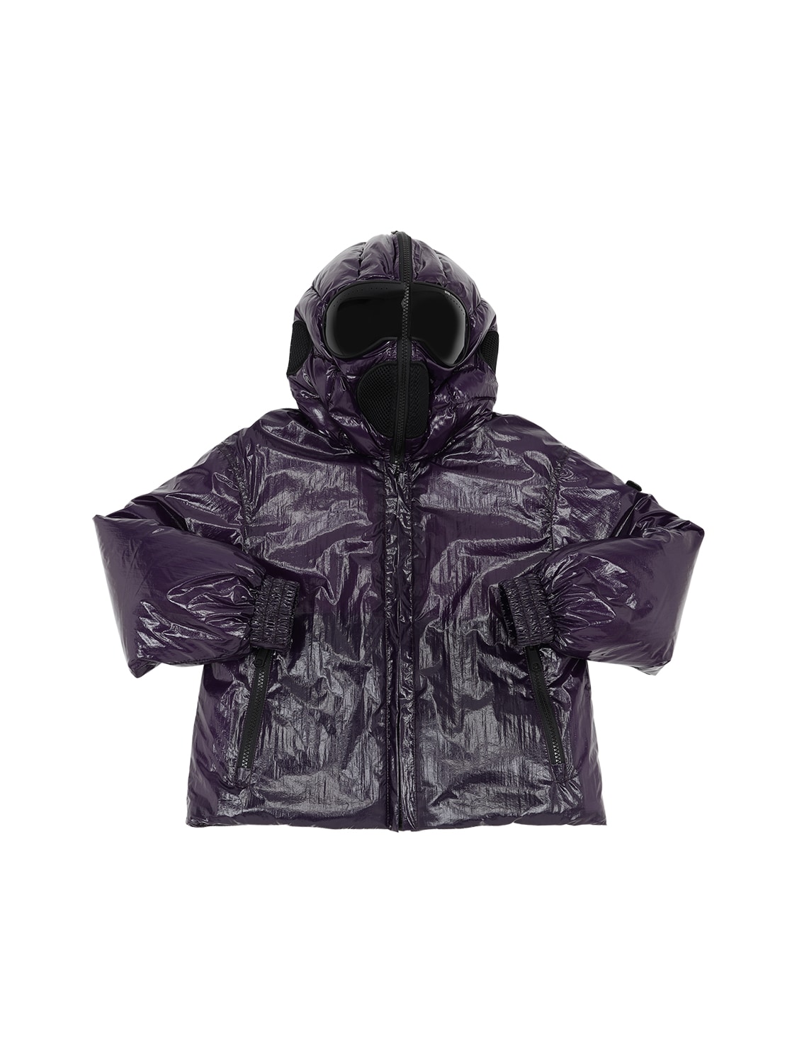 Ai Riders On The Storm Kids' Water Resistant Laqué Nylon Down Jacket In Purple