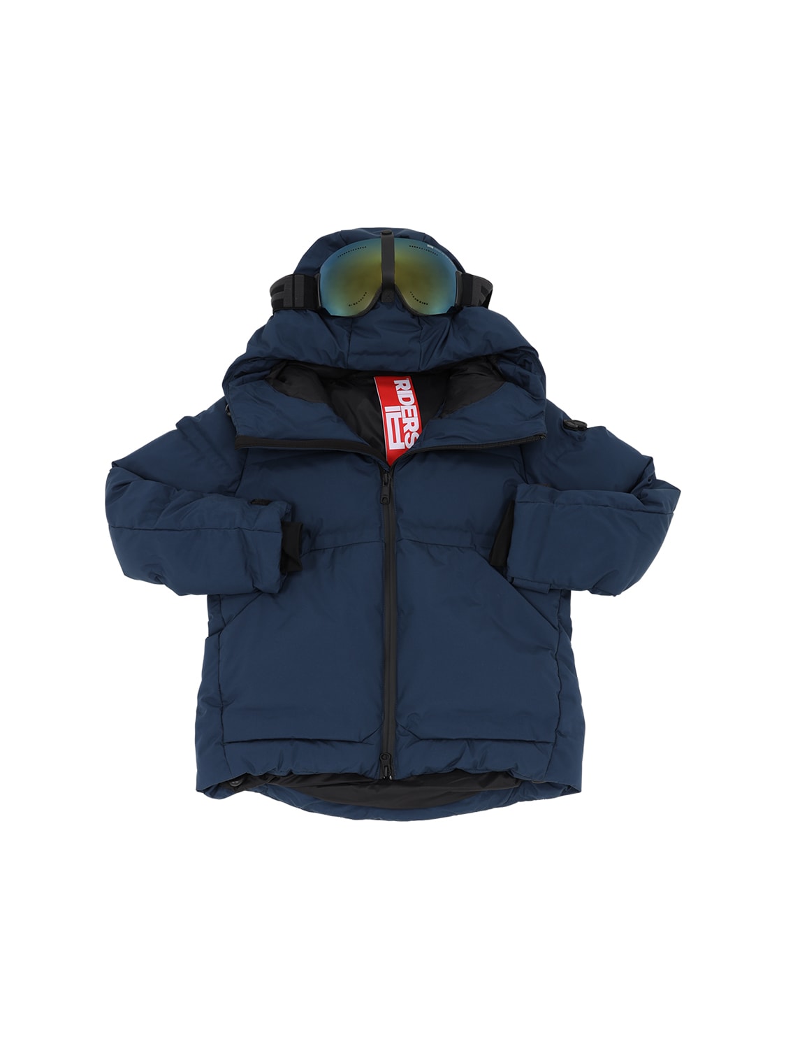 Ai Riders On The Storm Kids' Water Resistant Nylon Down Jacket In Blue
