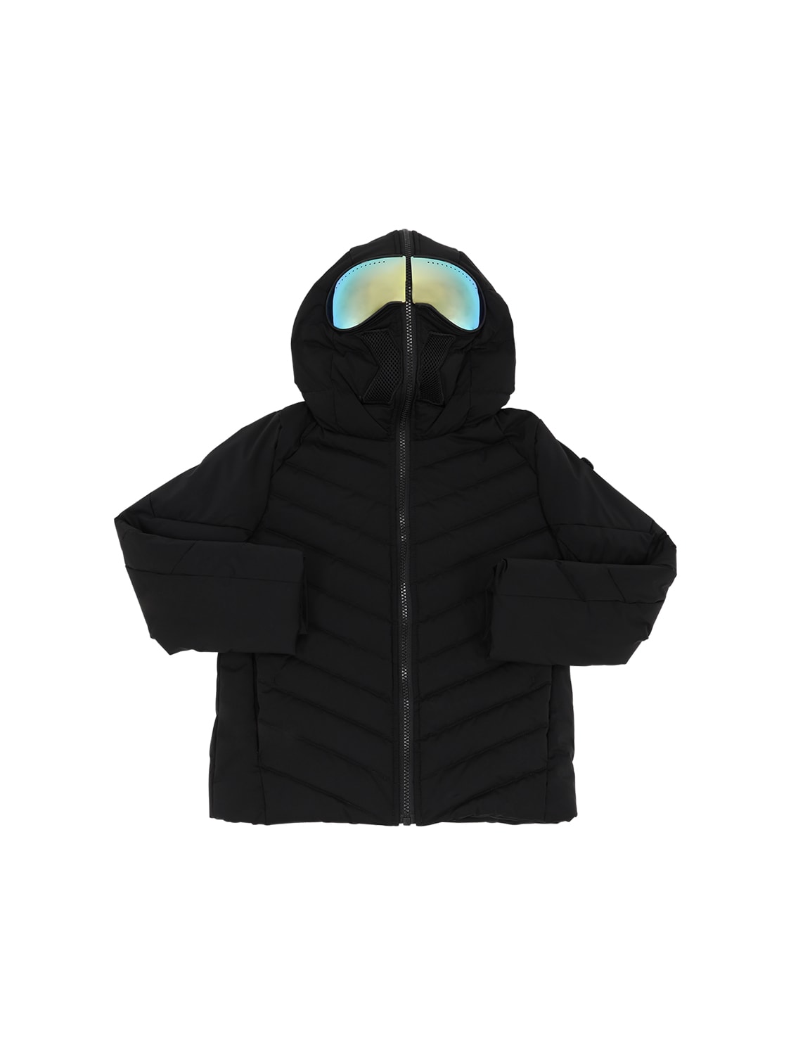 Ai Riders On The Storm Kids' Water Resistant Nylon Down Jacket In Black