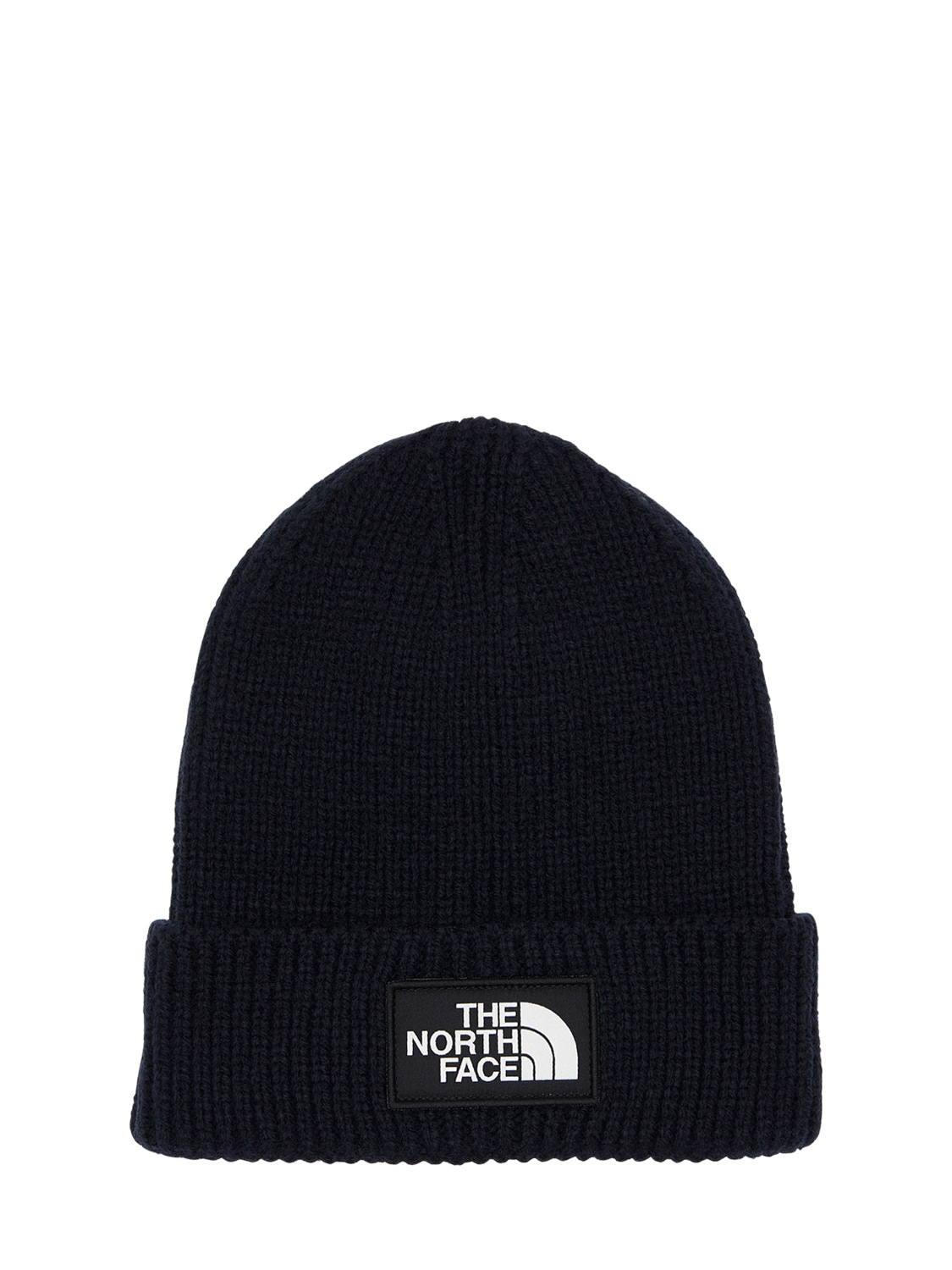 The North Face Logo Box Cuffed Acrylic Blend Beanie In Navy