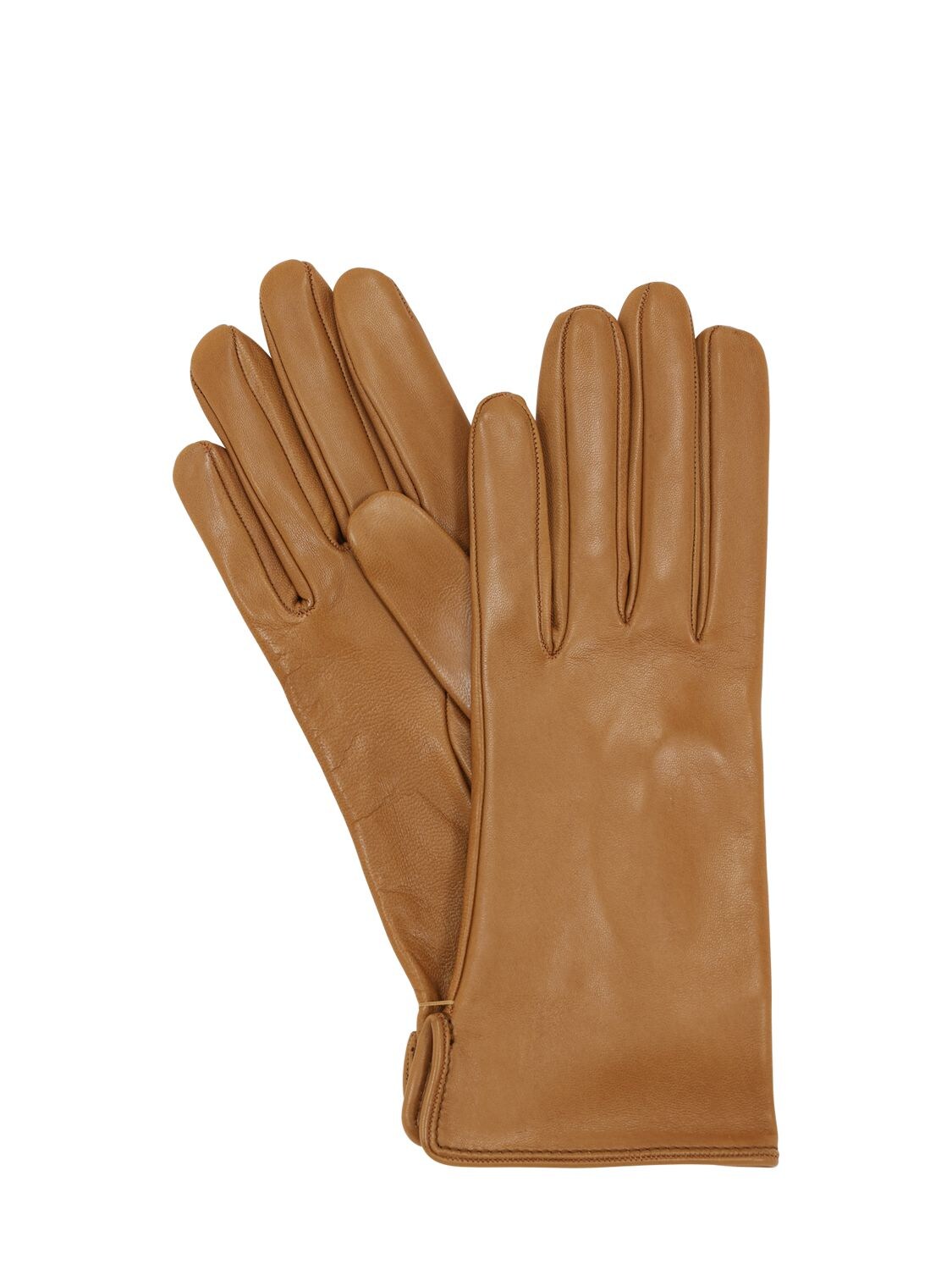 Mario Portolano Nappa Leather Gloves In Camel