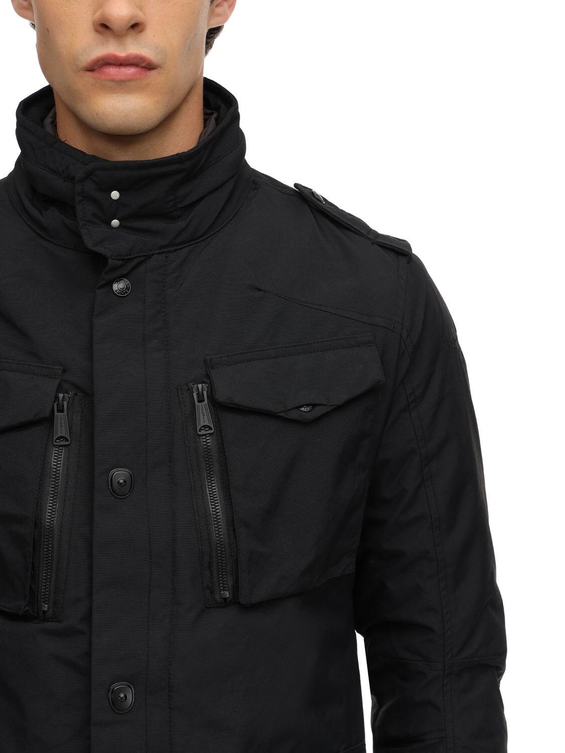 Schott Men's Black Nylon Field Jacket.