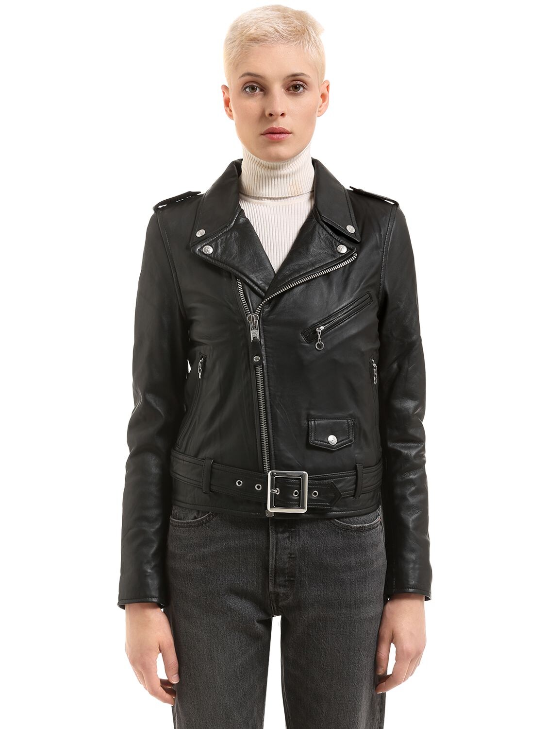 Schott Perfecto Leather Biker Jacket In Black