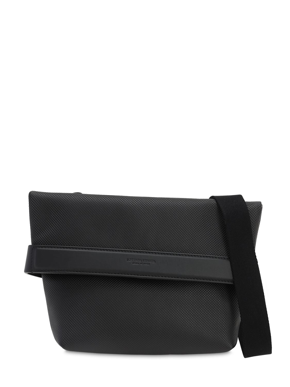 Bottega Veneta Marco Polo Leather Crossbody Bag In Black