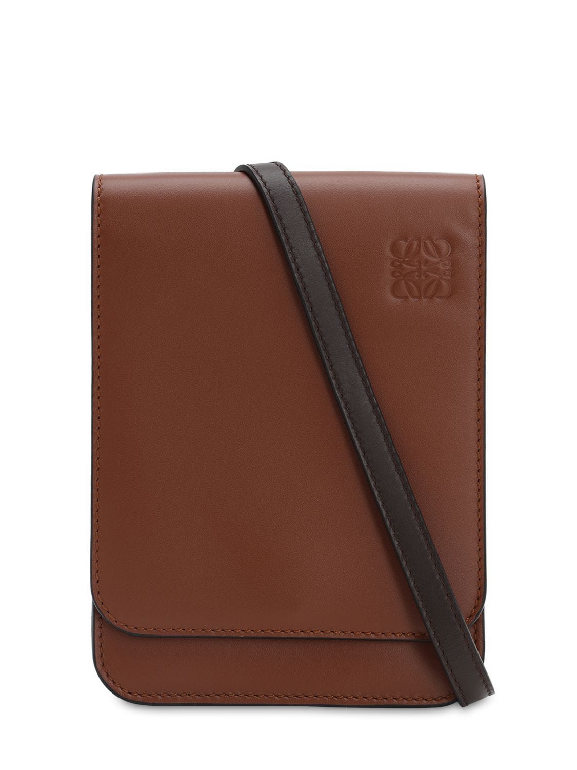 flat leather crossbody bag