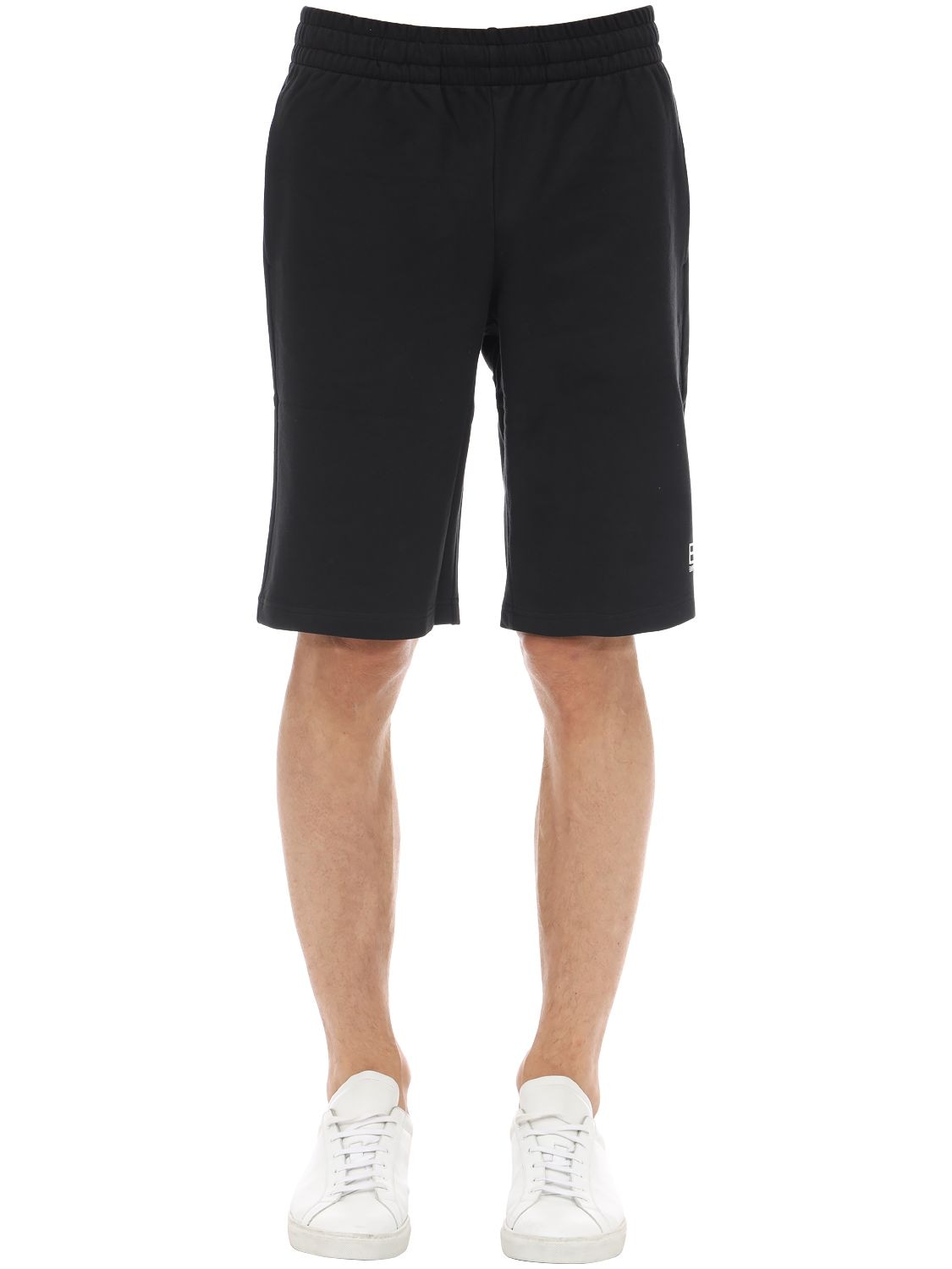 Ea7 Train Core Cotton Shorts In Black