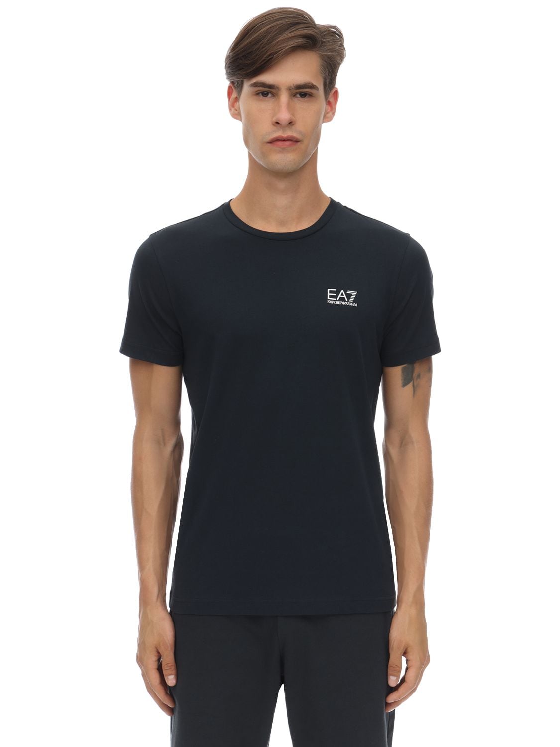 EA7 “TRAIN”LOGO纯棉平纹针织T恤,70I4Q2024-MDU3OA2